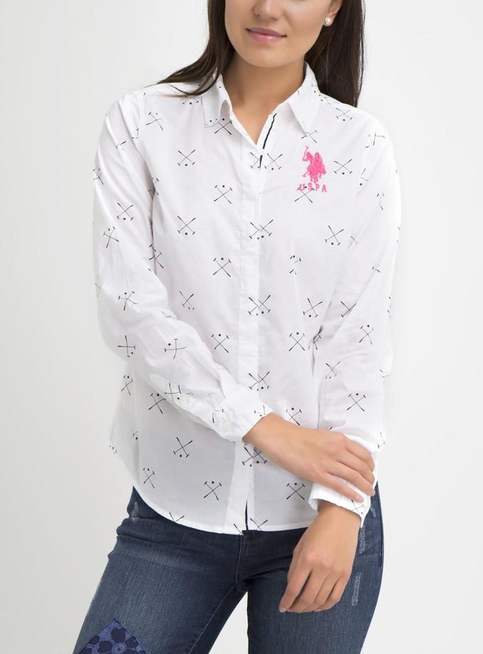 USPA PRINTED MALLOT LONG SLEEVE POPLIN SHIRT On Sale