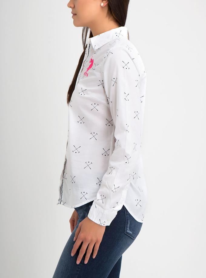 USPA PRINTED MALLOT LONG SLEEVE POPLIN SHIRT On Sale