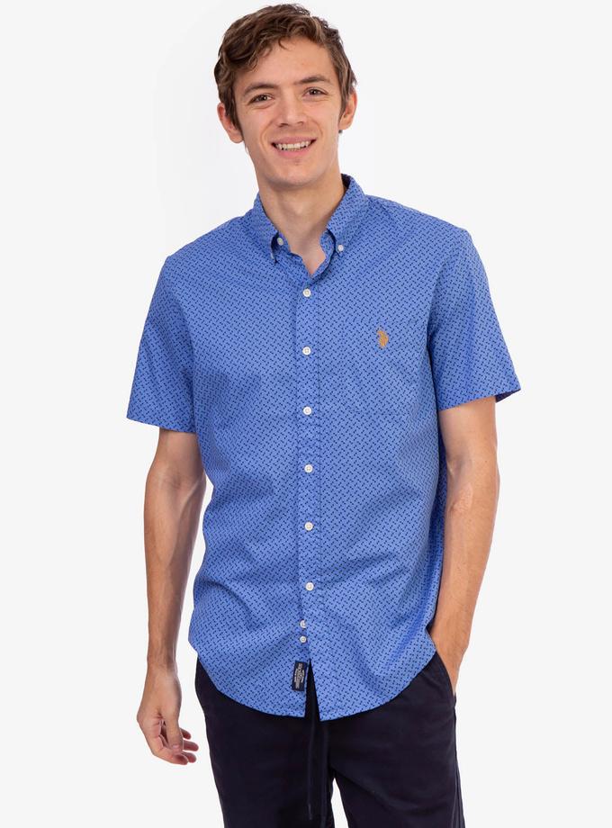 USPA PRINTED SLUB POPLIN SHORT SLEEVE SHIRT Best Seller