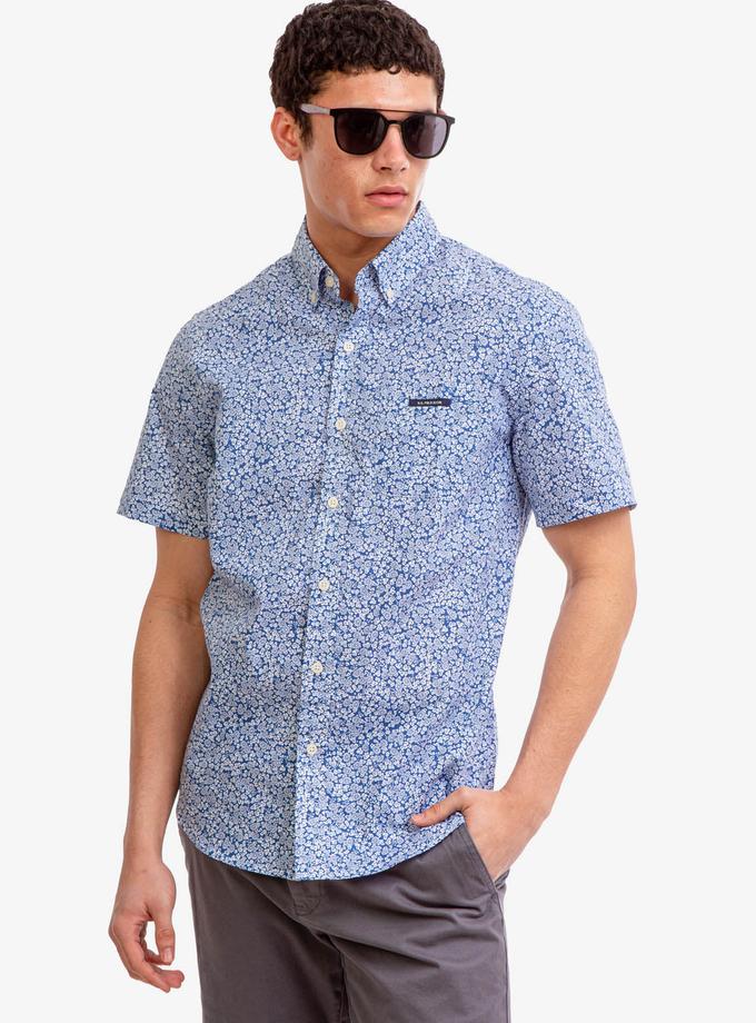 USPA PRINTED SLUB POPLIN SHORT SLEEVE SHIRT On Sale