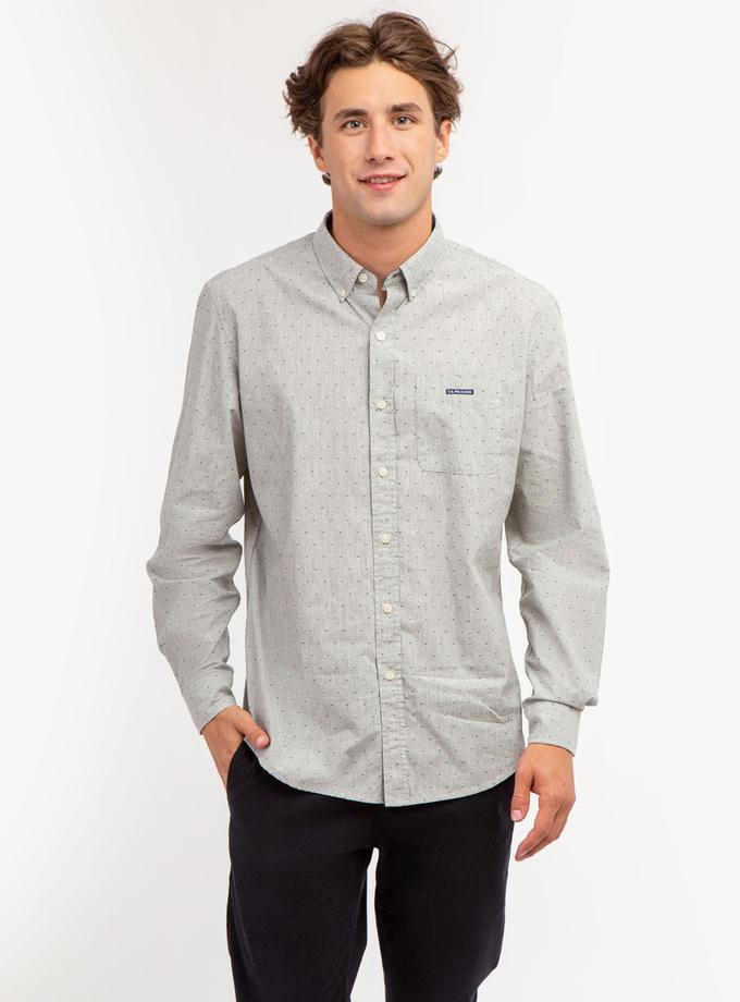 USPA PRINTED YARN DYE HEATHERED POPLIN SHIRT Same Day Delivery