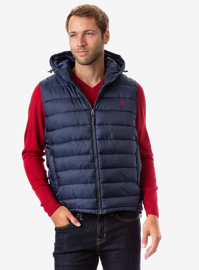 USPA PUFFER VEST WITH HOOD Best Buy