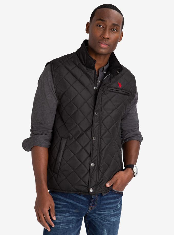 USPA QUILTED VEST WITH CORDUROY COLLAR Best Price