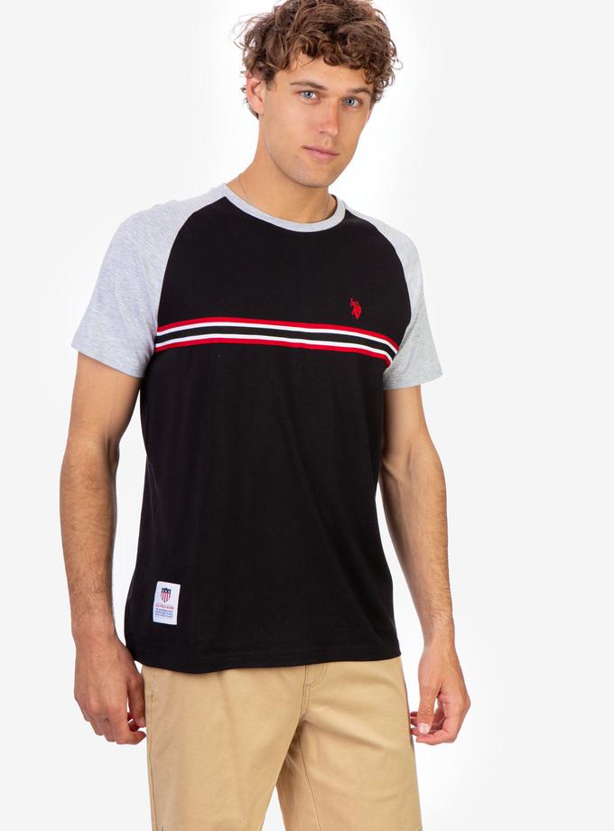 USPA RAGLAN CHEST STRIPE T-SHIRT High Quality