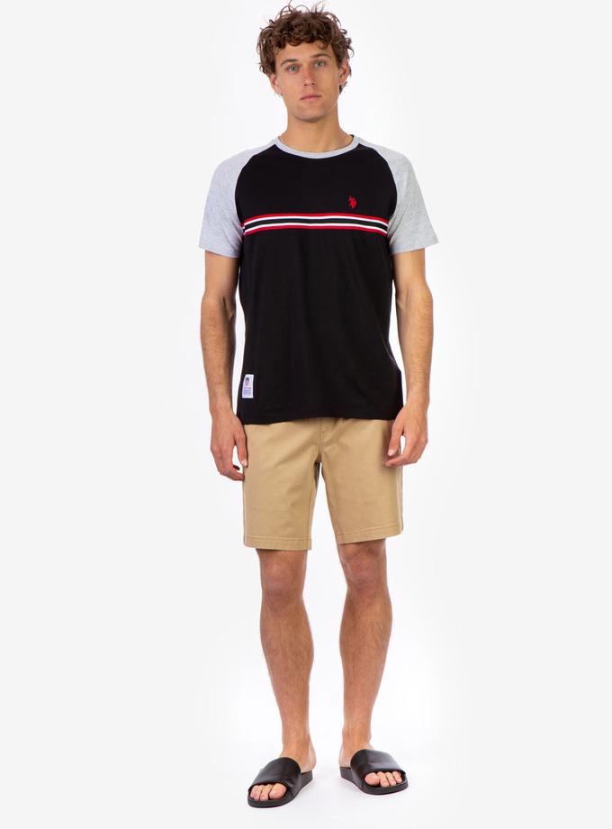 USPA RAGLAN CHEST STRIPE T-SHIRT High Quality