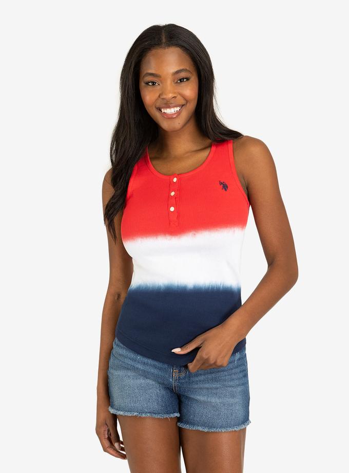 USPA RED WHITE AND BLUE RIB TANK TOP Free shipping