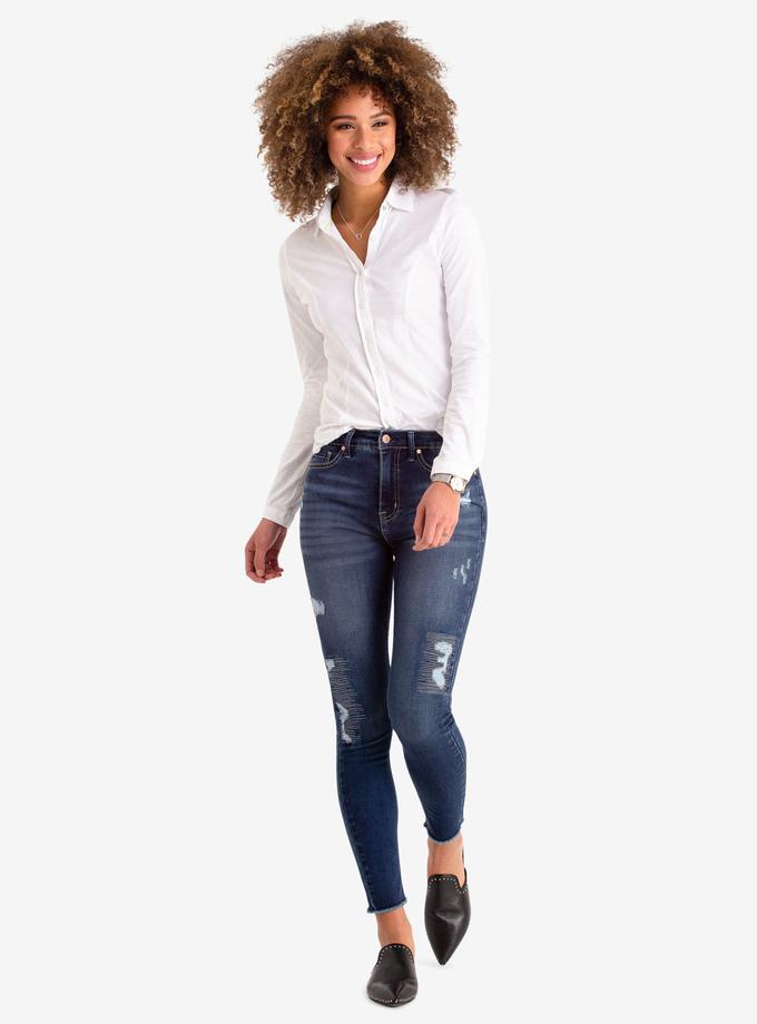 USPA REPREVE® DESTRUCTED HIGH RISE JEGGING Best Seller