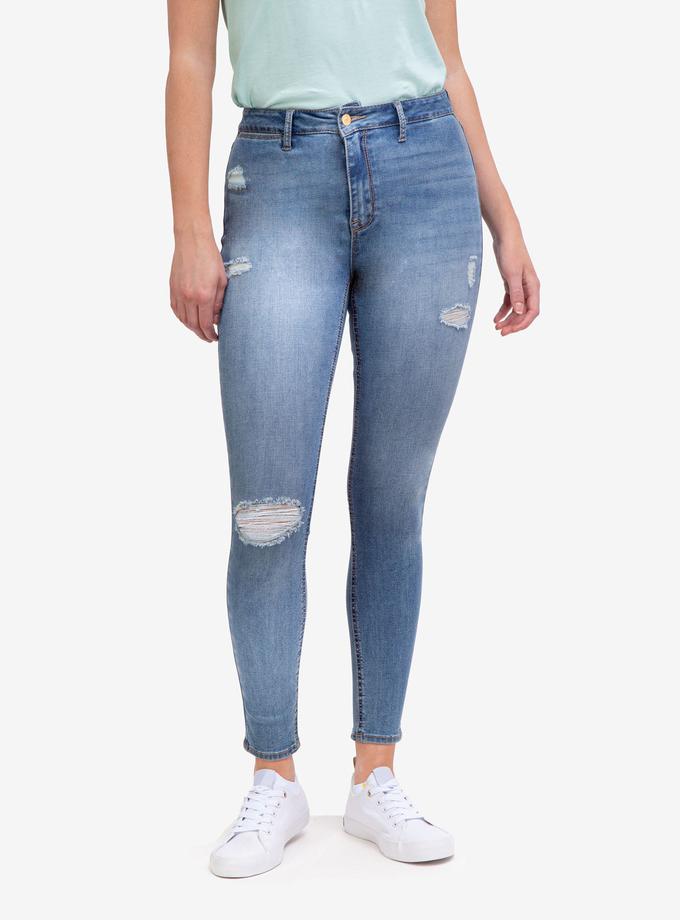 USPA REPREVE® HIGH RISE DESTRUCTED JEANS For Sale