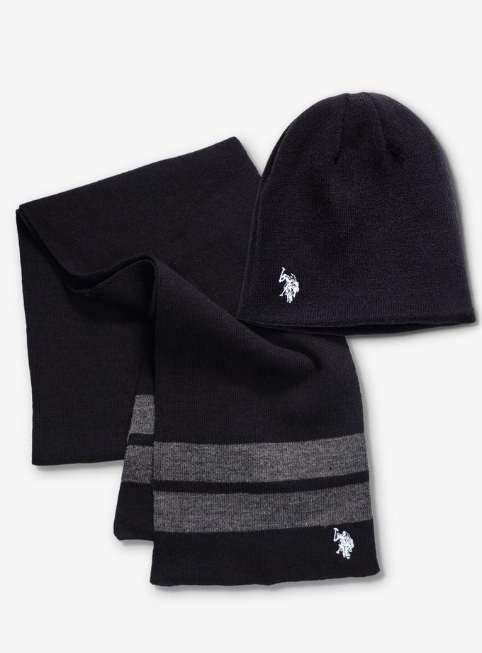 USPA REVERSIBLE BEANIE AND SCARF SET Best Price