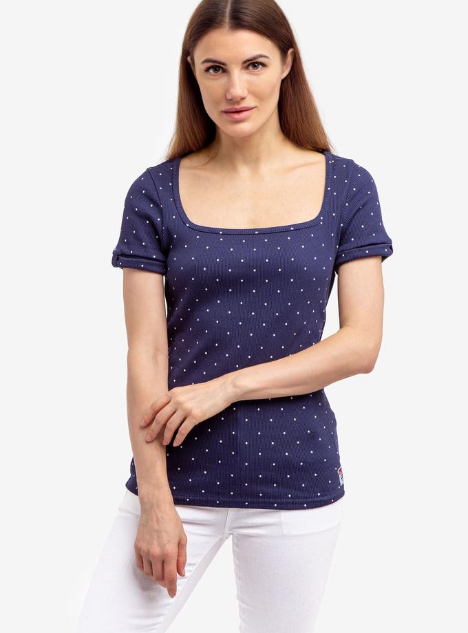 USPA RIB SQUARE NECK DOT T-SHIRT New Arrival