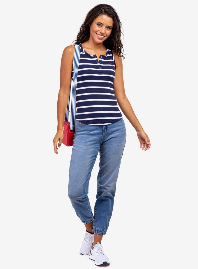 USPA RIB STRIPE RACER BACK TANK TOP Best Seller