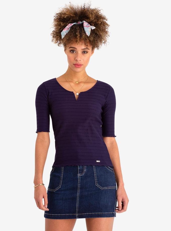 USPA RUFFLE HEM V-NECK TOP High Quality