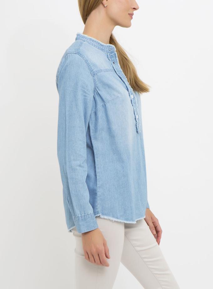 USPA RUFFLE PLACKET POPOVER CHAMBRAY SHIRT New Arrival