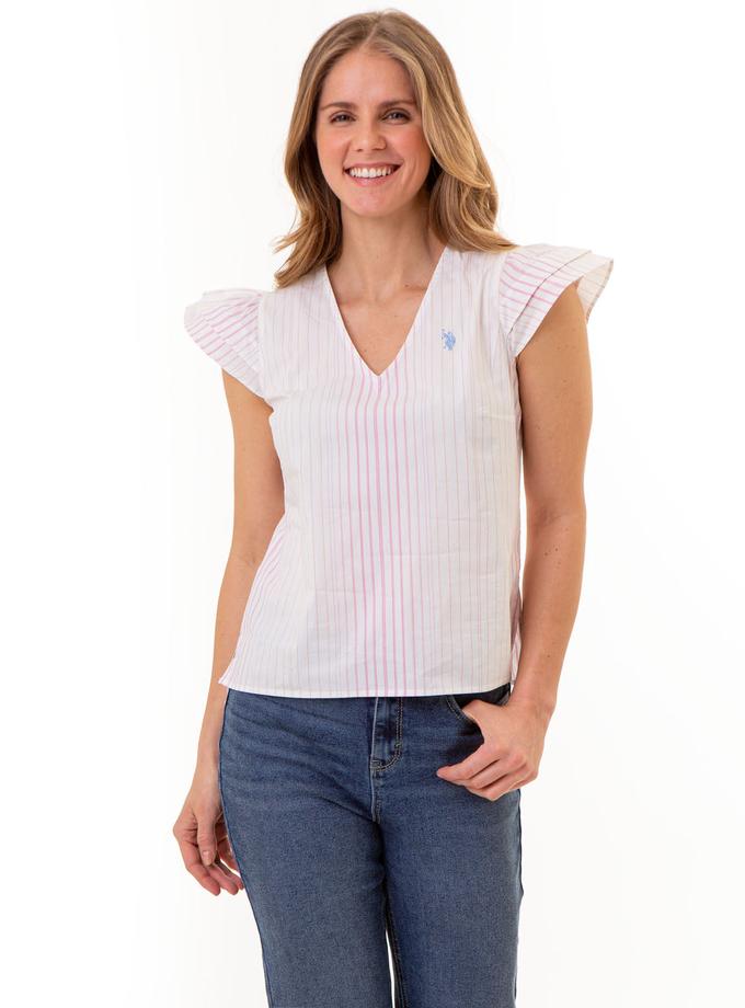 USPA RUFFLE SLEEVE POPOVER TOP Best Buy