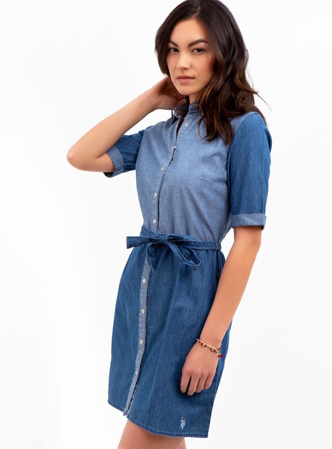 USPA SHORT SLEEVE DENIM DRESS On Sale