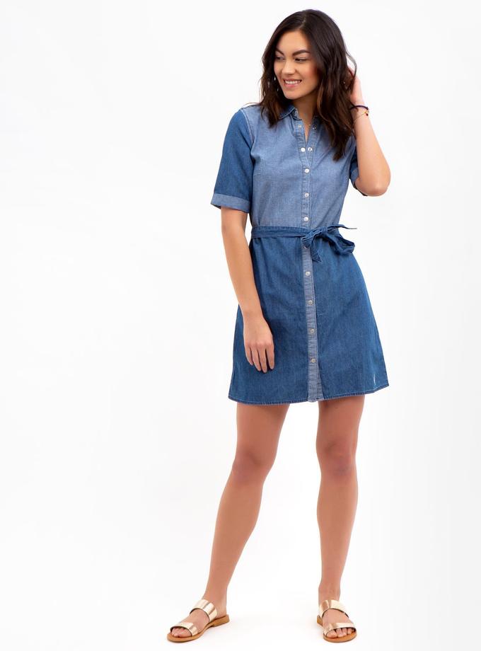 USPA SHORT SLEEVE DENIM DRESS On Sale