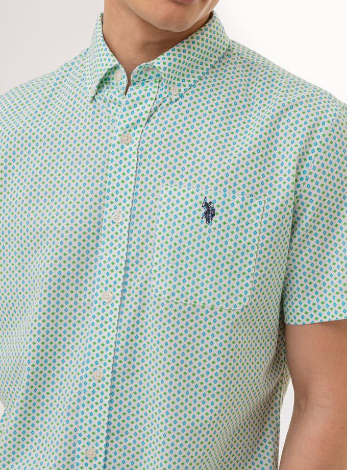 USPA SHORT SLEEVE DIAMOND PRINT WOVEN SHIRT Best Price