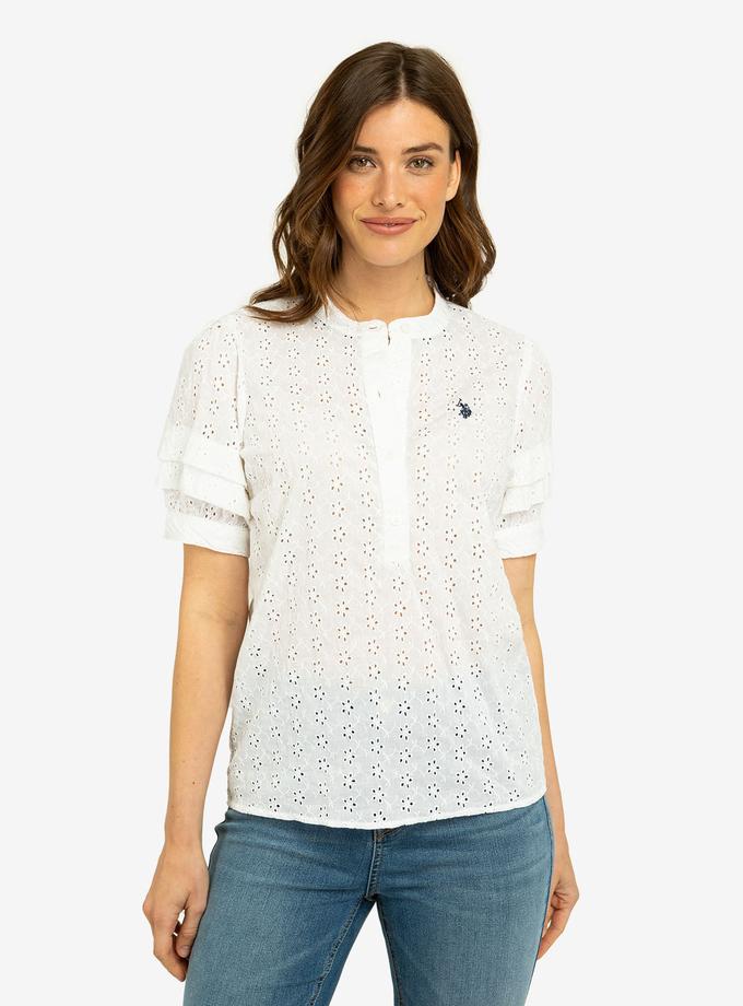 USPA SHORT SLEEVE EYELET TOP Best Seller