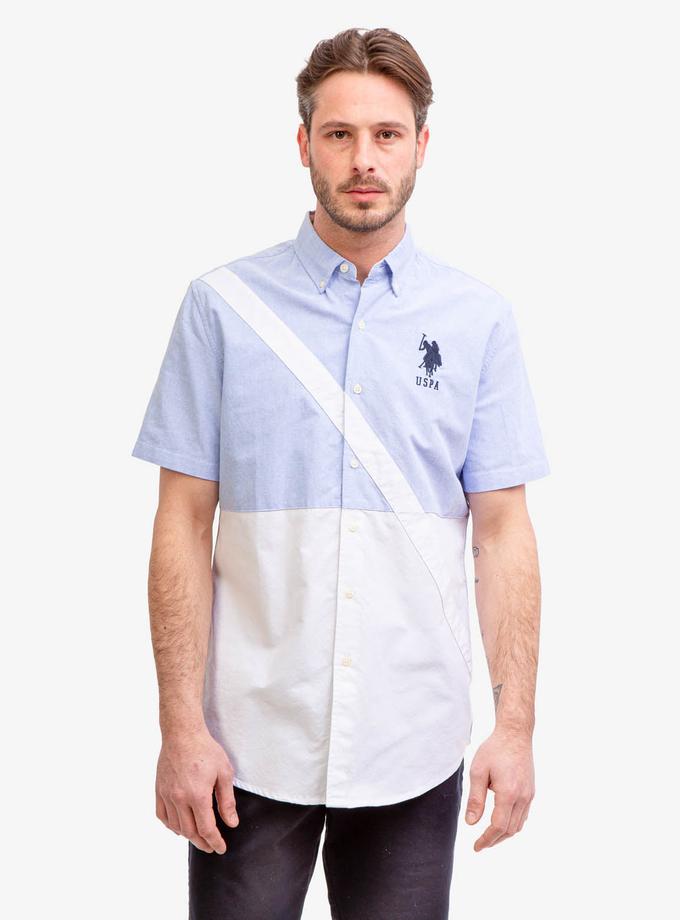 USPA SHORT SLEEVE SASH COLORBLOCK OXFORD SHIRT Same Day Delivery