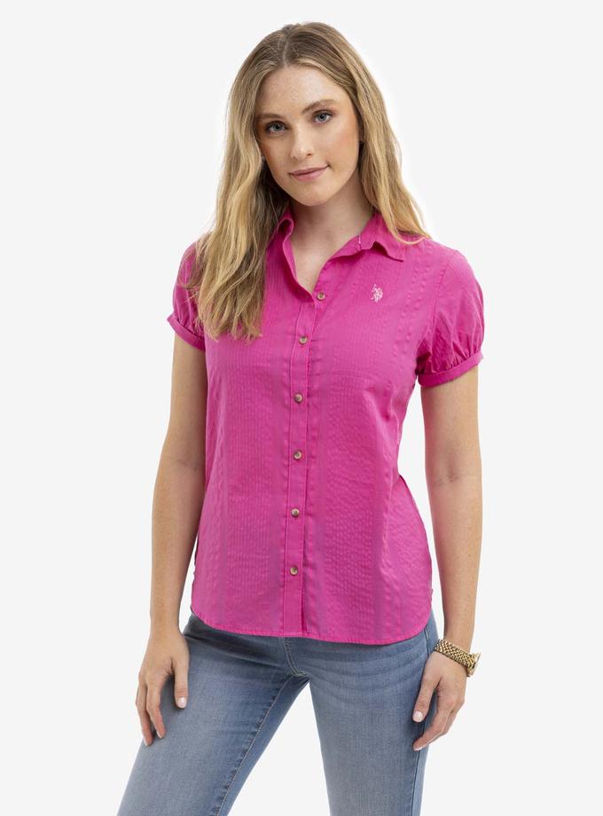 USPA SHORT SLEEVE TEXTURED CUFF SHIRT High Quality