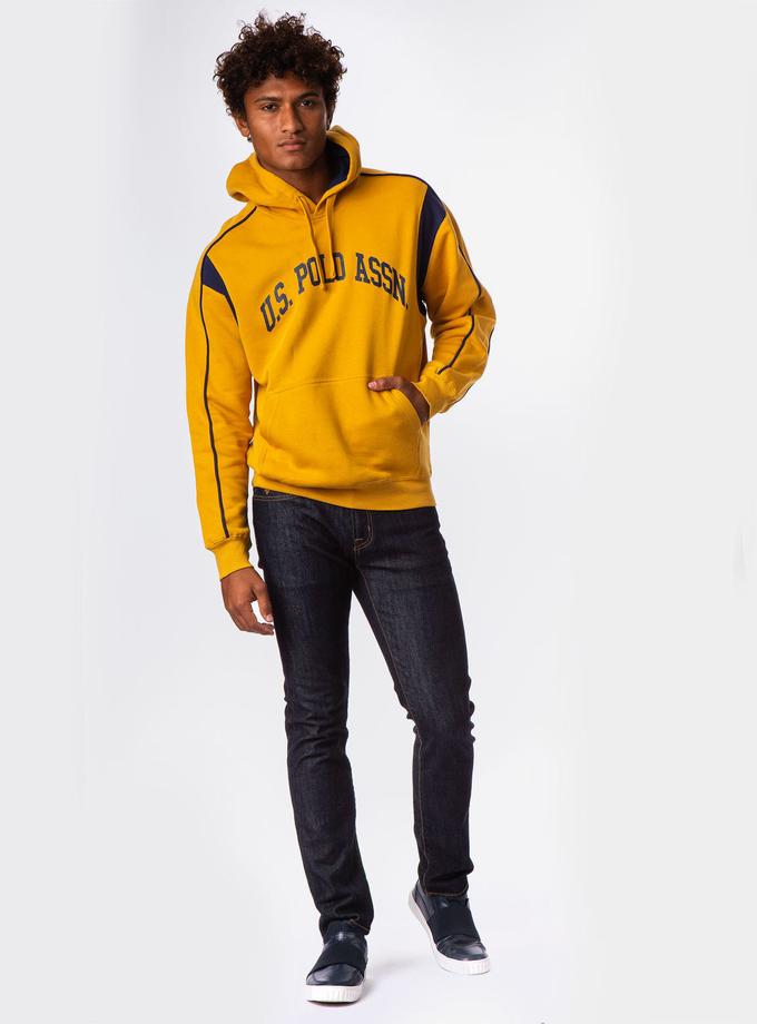 USPA SHOULDER PIPING LOGO HOODIE Free shipping