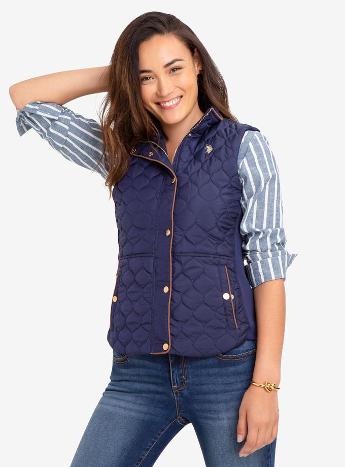 USPA SIDE KNIT QUILTED VEST On Sale