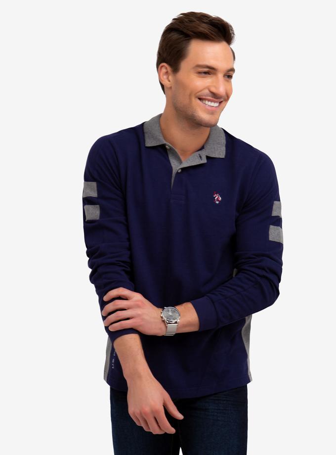 USPA SIDE STRIPE LONG SLEEVE POLO SHIRT High Quality