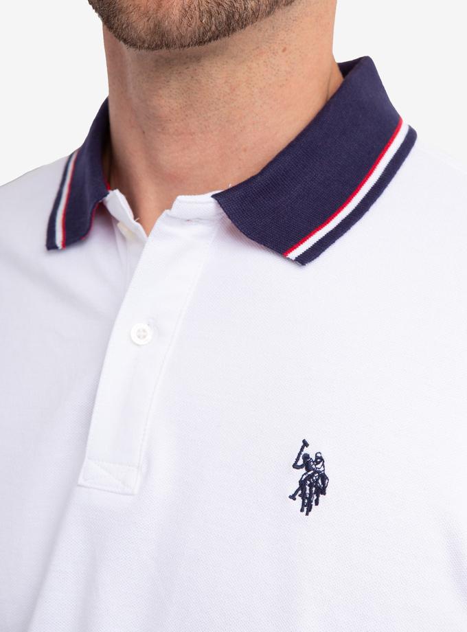 USPA SIGNATURE STRIPE COLLAR PIQUE POLO SHIRT On Sale