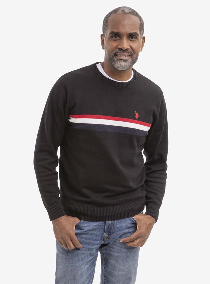 USPA SIGNATURE STRIPE CREW NECK SWEATER Best Seller