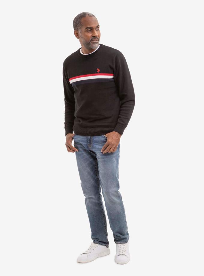 USPA SIGNATURE STRIPE CREW NECK SWEATER Best Seller