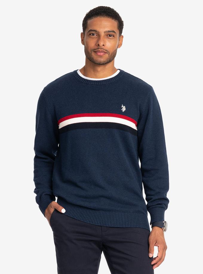 USPA SIGNATURE STRIPE CREW NECK SWEATER New Arrival