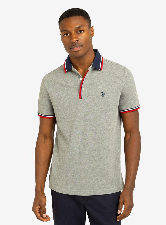 USPA SIGNATURE STRIPE RIB TIPPED TRIM POLO SHIRT Best Buy