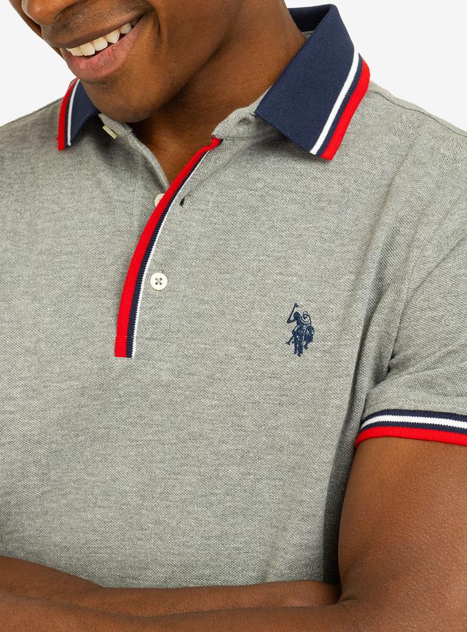 USPA SIGNATURE STRIPE RIB TIPPED TRIM POLO SHIRT Best Buy