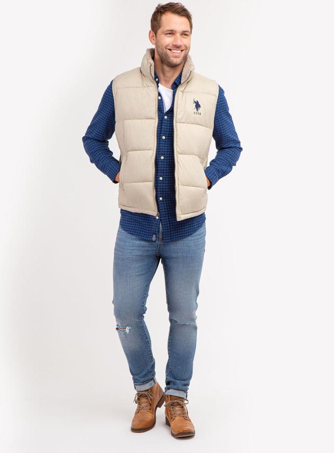 USPA SIGNATURE VEST WITH SHERPA COLLAR High Quality