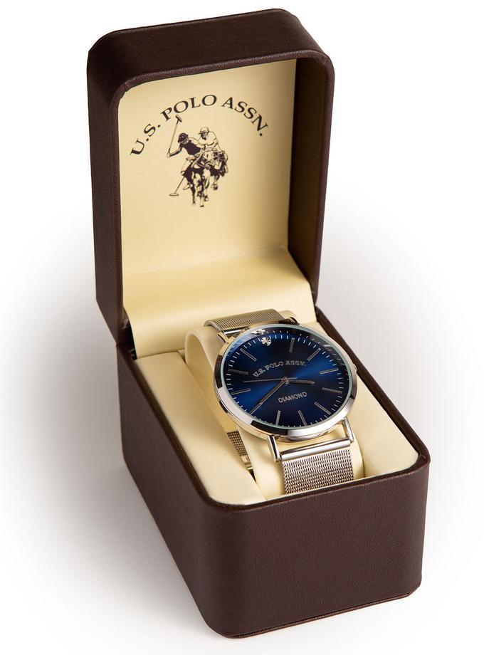 USPA Silvertone Bracelet Watch with Blue Dial Best Seller