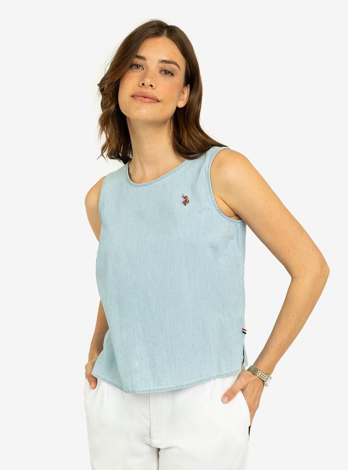 USPA SLEEVELESS KEYHOLE BACK CROP TOP Best Price