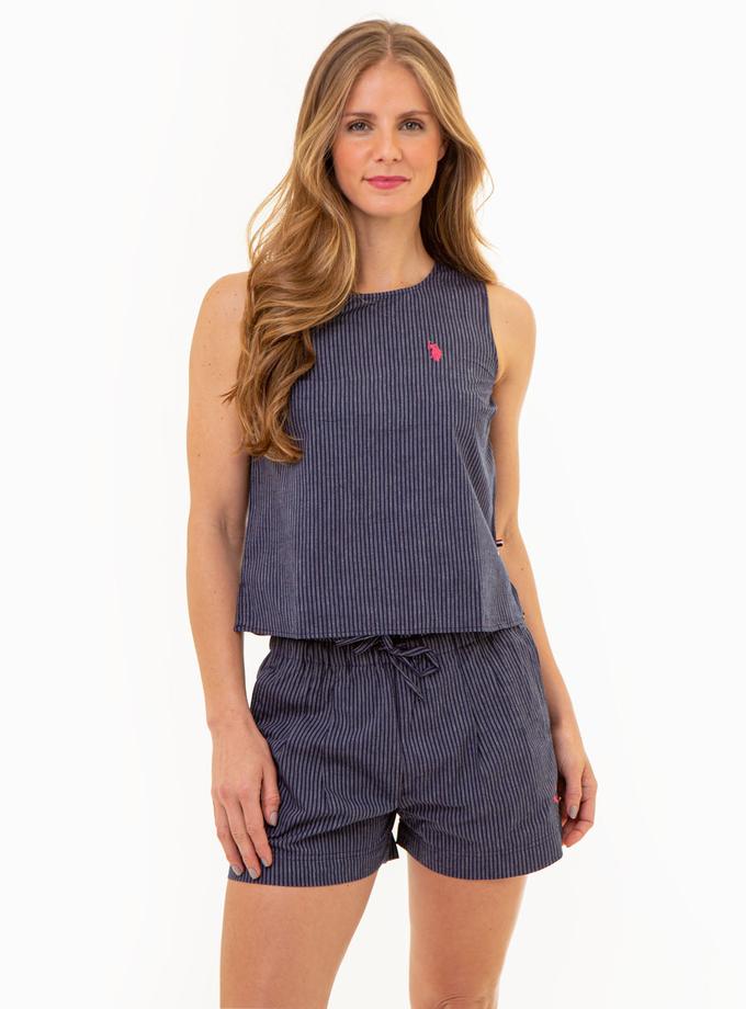 USPA SLEEVELESS LINEN CROP TOP Free shipping