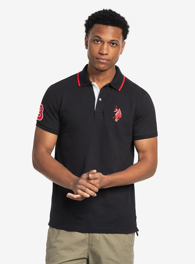 USPA SLIM FIT BIG LOGO MULTI-TONAL POLO SHIRT High Quality