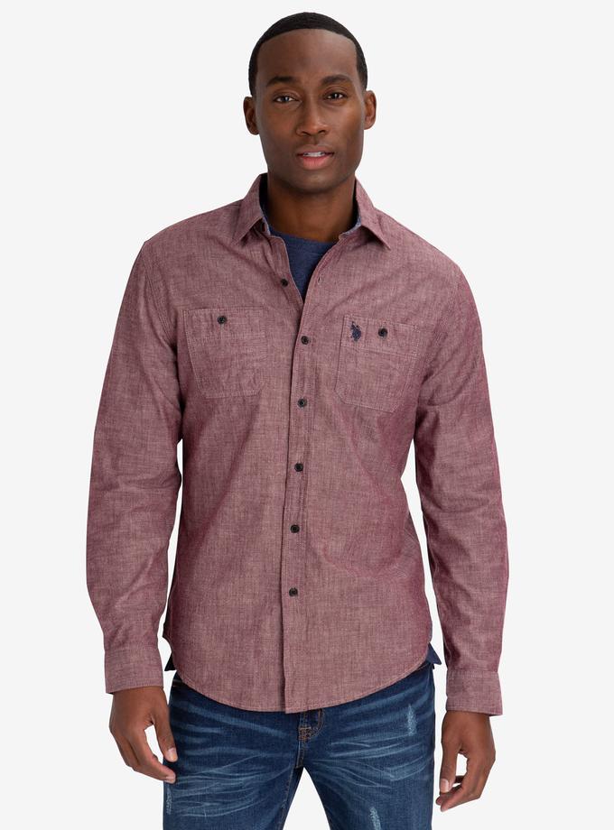 USPA SLIM FIT CANVAS SHIRT On Sale