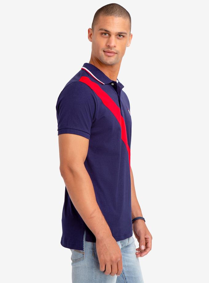 USPA SLIM FIT DIAGONAL STRIPE POLO SHIRT Free shipping