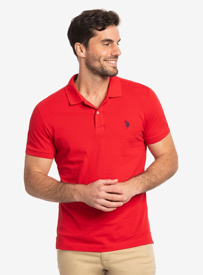 USPA SLIM FIT SOLID PIQUE POLO SHIRT High Quality