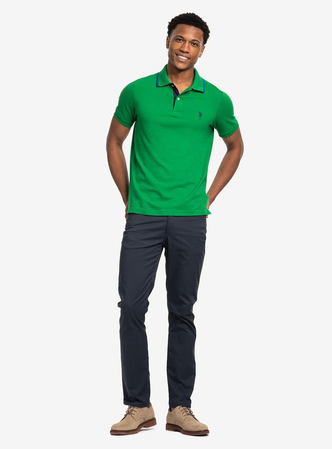 USPA SLIM FIT STRETCH SOLID PIQUE POLO SHIRT For Sale