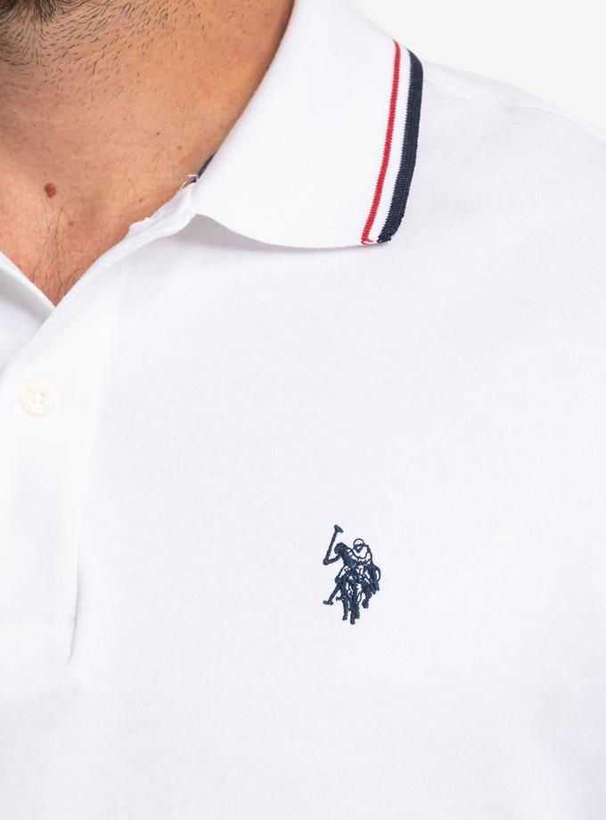 USPA SLIM FIT TIPPED INTERLOCK POLO SHIRT Free shipping