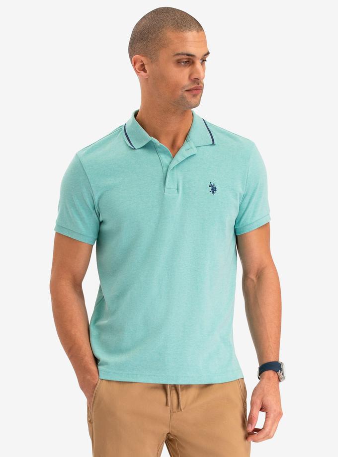 USPA SLIM FIT TIPPED INTERLOCK POLO SHIRT On Sale