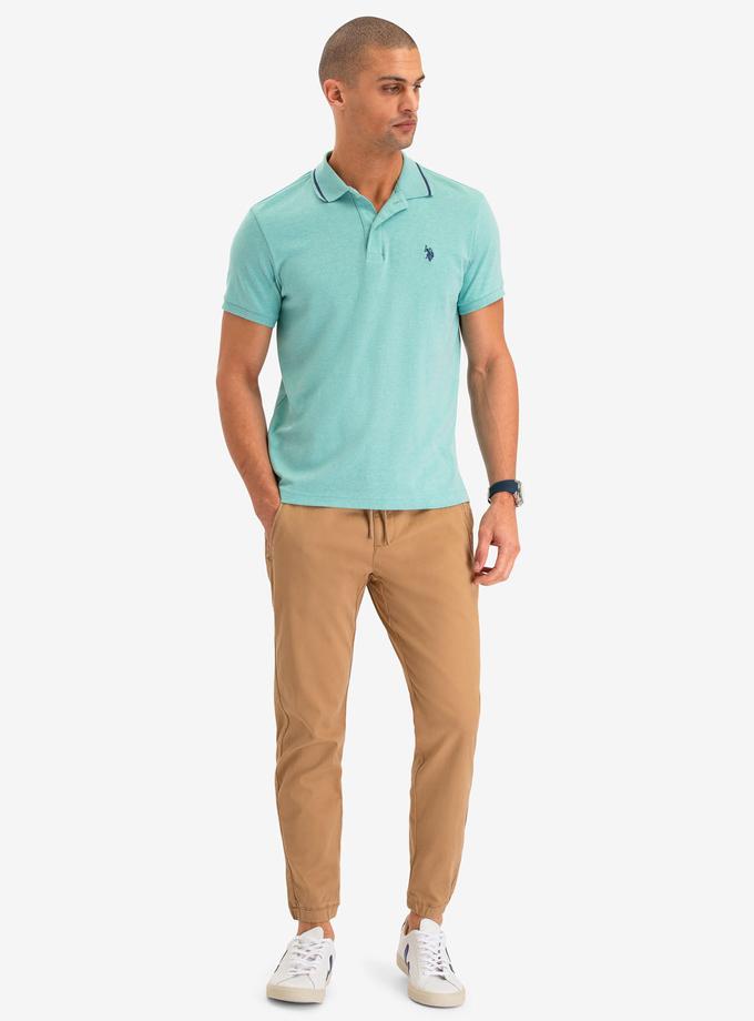 USPA SLIM FIT TIPPED INTERLOCK POLO SHIRT On Sale