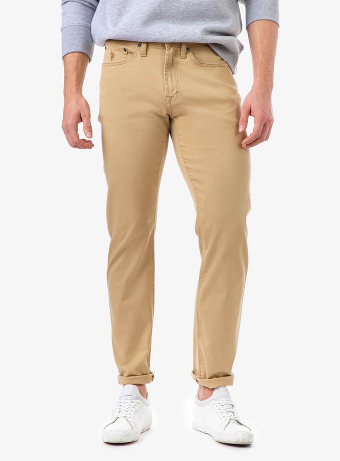 USPA SLIM STRAIGHT 5 POCKET STRETCH CHINO PANTS On Sale