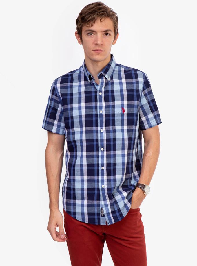 USPA SLUB PLAID SHORT SLEEVE SHIRT For Sale