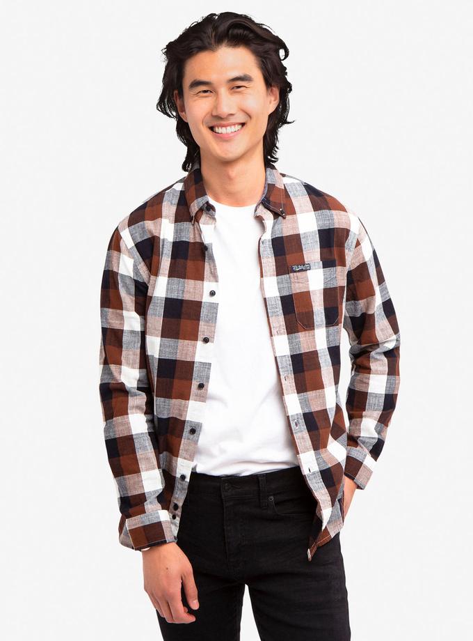 USPA SLUB POPLIN PLAID SHIRT Free shipping