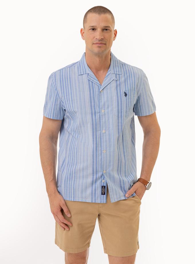 USPA SLUB POPLIN SHORT SLEEVE SHIRT WITH POCKET On Sale