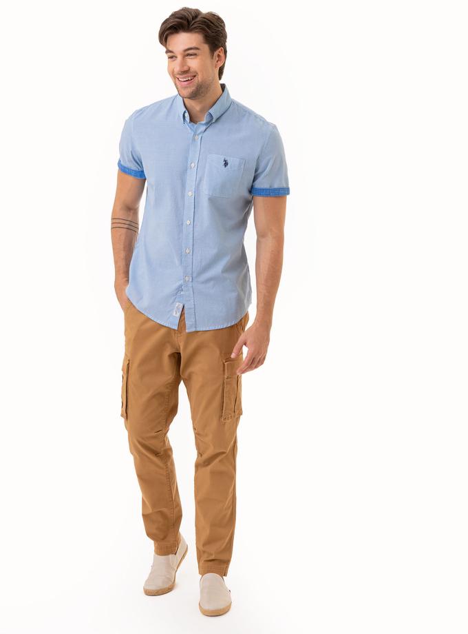 USPA SLUB POPLIN WOVEN SHIRT WITH CONTRAST FACING Best Price